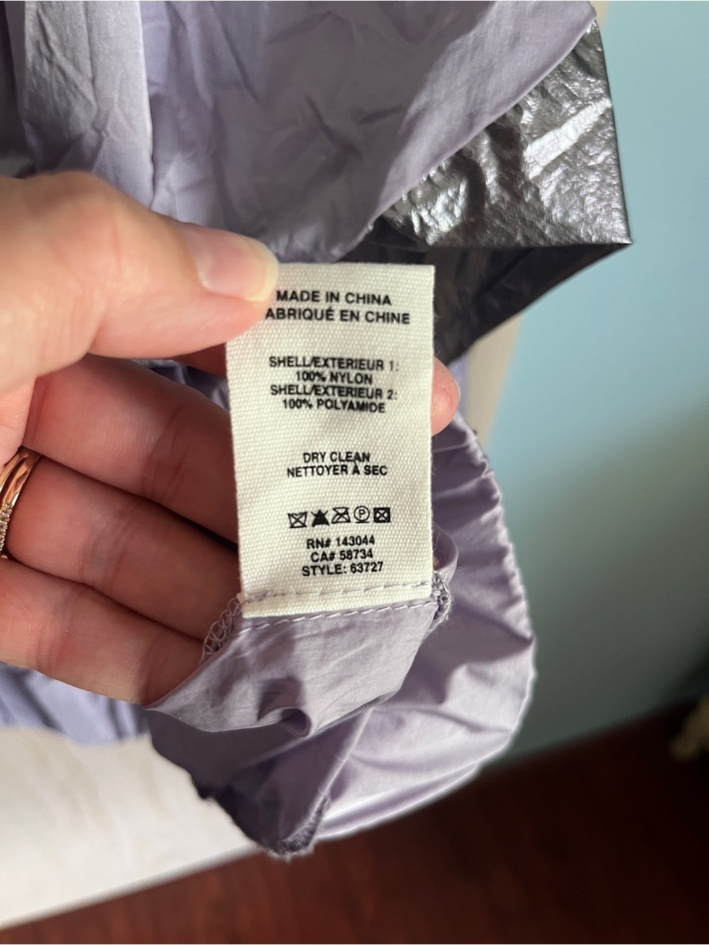 Avec Les Filles Anthropologie Windbreaker Jacket Lavender Silver w/ Hood Size L - Picture 5 of 11